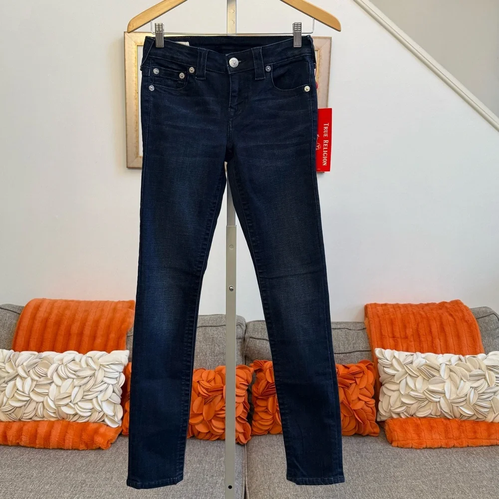 NWT True Religion Women's Stella Skinny Fit Stretch Jeans in Bedazzled